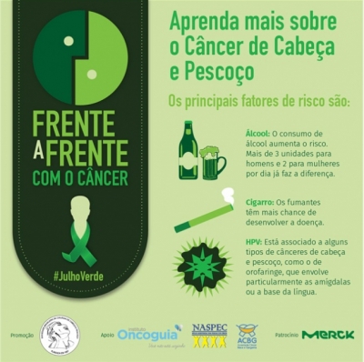 Julho Verde alerta para prevenção e conscientização do câncer de cabeça e pescoço